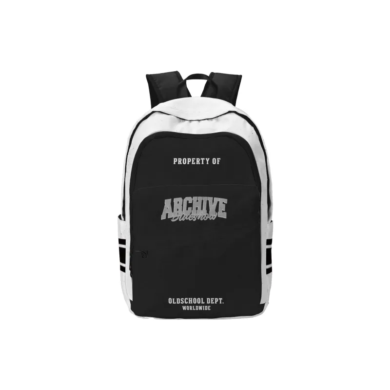 SRRW Polyester Student Backpack Regular Unisex Gray White-0