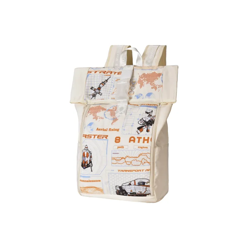 8atheist Polyester Backpack Unisex Beige Yellow-1
