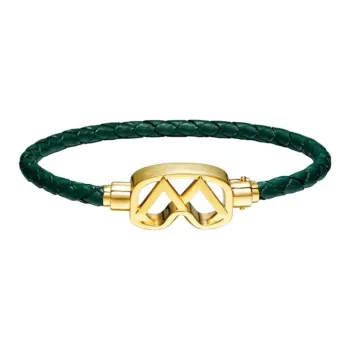 ICEWALD 925 Sterling Silver 18K Gold Plated Bracelets Men's Green