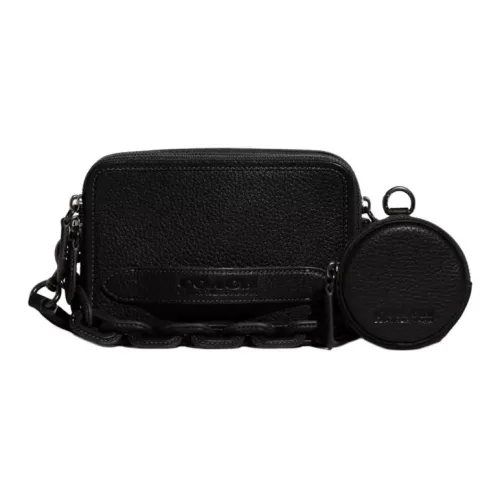 COACH Charter Cow Leather Combo Bag, Shoulder Bag, Crossbody Bag Trumpets Men's Black