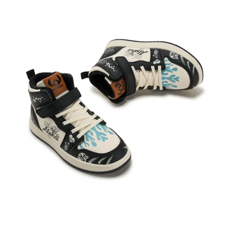 Disney Stitch Series Slip-Resistant Anti-Kick Cushioning Rebound Warm High-Top Kids' Skateboarding Shoes Kids'-18