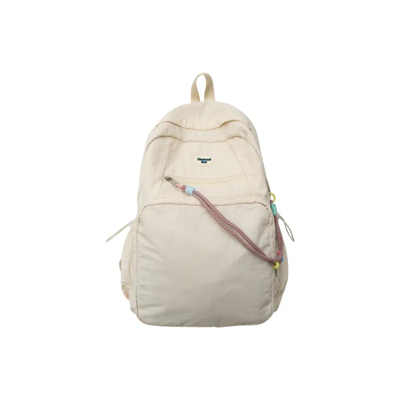 LUVISTRUE Nylon Fabric Backpack Regular Unisex White Blue/Yellow Black/Gray-7