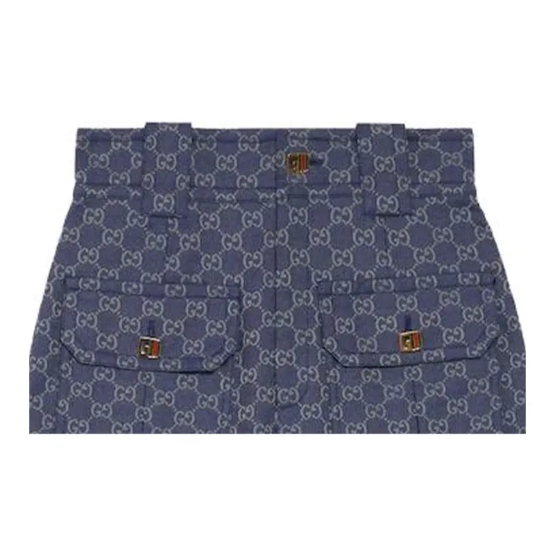 GUCCI SS23 Denim Shorts Women's Blue-4