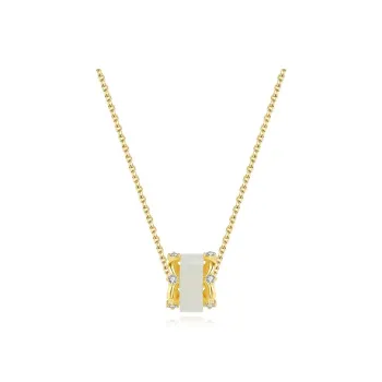 WEITIANXUAN Hetian Jade Necklaces White Jade/Pale Greenish White Jade Unisex