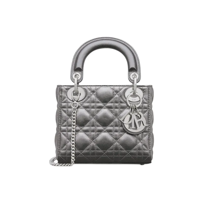 DIOR Lady Dior Calfskin Shoulder Bag, Crossbody Bag, Handbag Mini Women's Silver-0