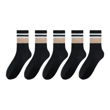 MIIOW Mid Calf Socks Men's 5 Pack Black