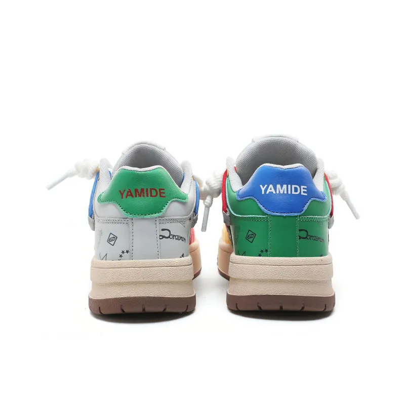 Yamid Slip Resistant, Abrasion Resistant, Breathable Low Top Skateboard Shoes Unisex Mismatched Couple Shoes-10