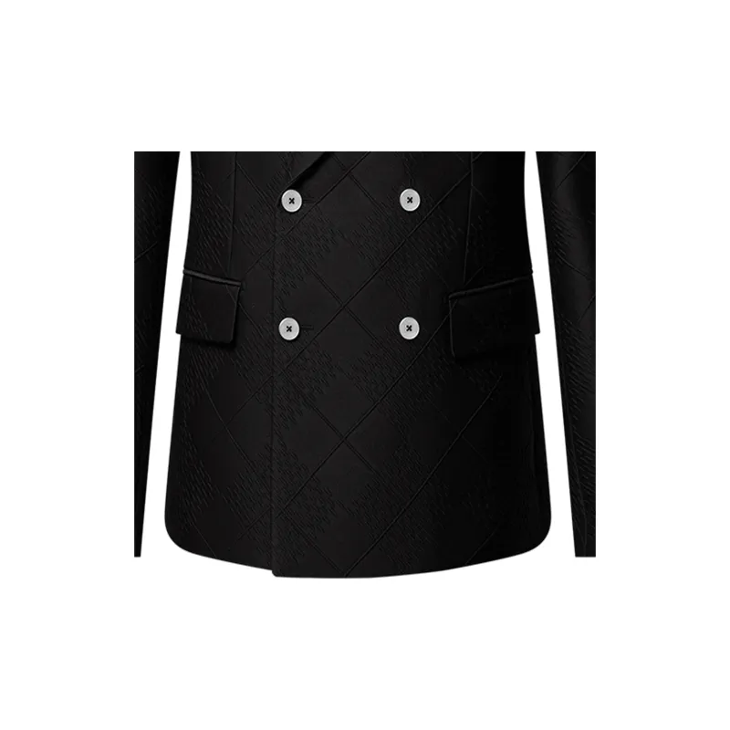 LOUIS VUITTON Double Breasted Wool Silk Blend Tailored Jacket-5