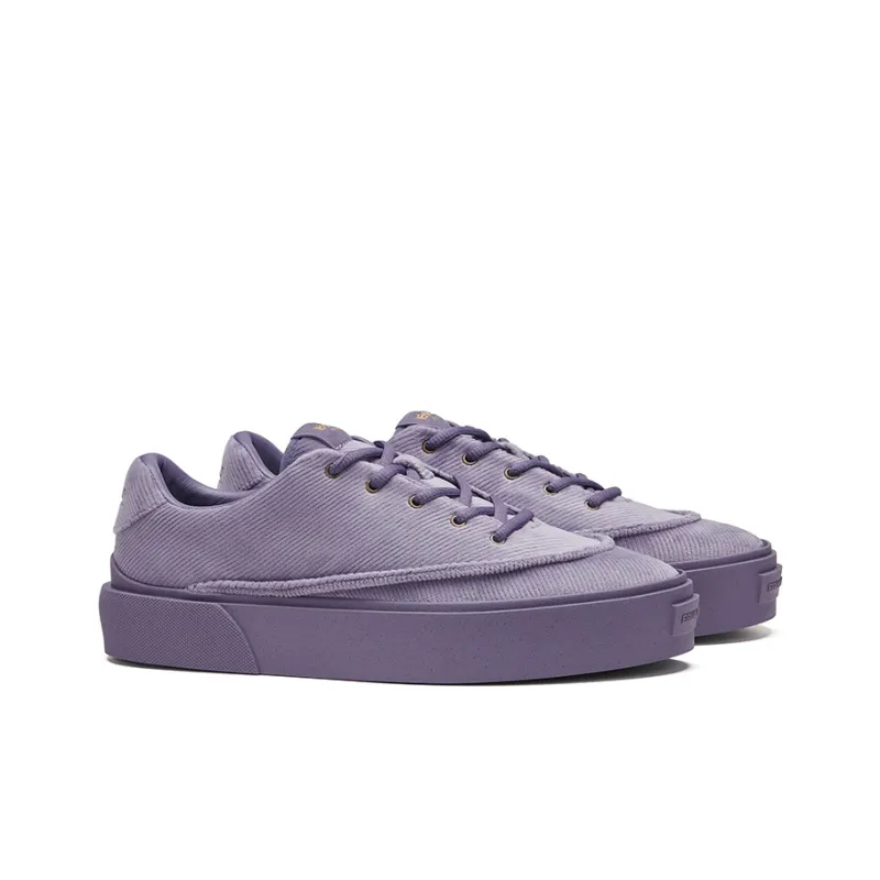 EQLZ EQUALIZER Fault Anti Slip Wear Resistant Low Top Skateboard Shoes Unisex Corduroy Purple-1