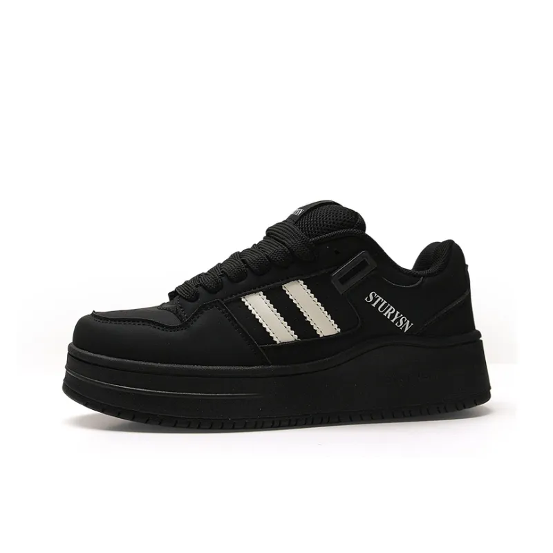 STUR YSN Wear resistant And Lightweight Low Top Skateboard Shoes Unisex Black-0