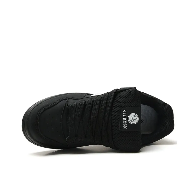 STUR YSN Wear resistant And Lightweight Low Top Skateboard Shoes Unisex Black-5