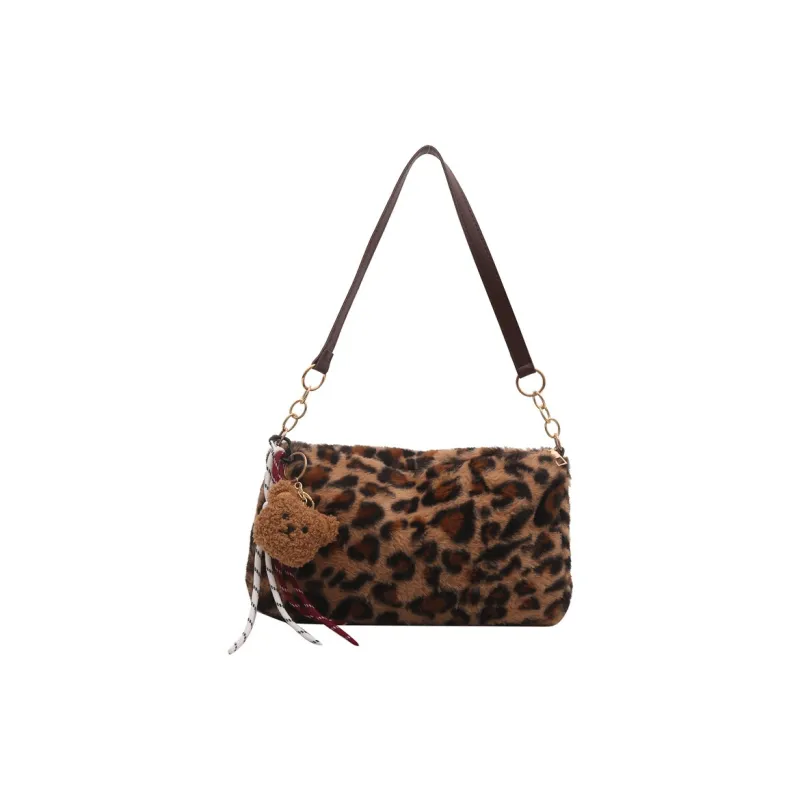 Barang Bear Faux Fur Shoulder Bag Regular Women's Brown-0
