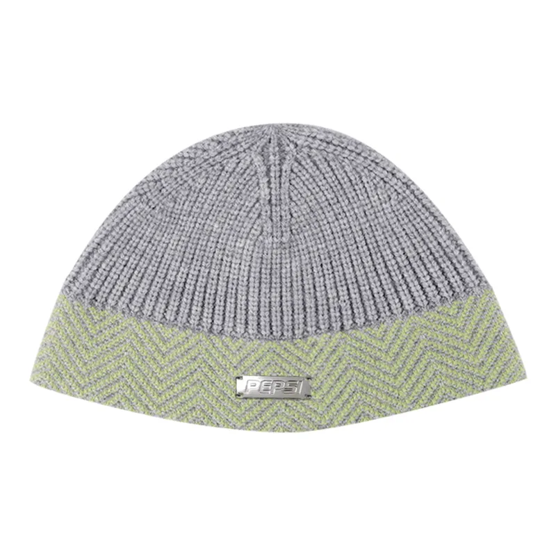 Pepsi Acrylic Beanies Unisex Khaki/Light Gray-3