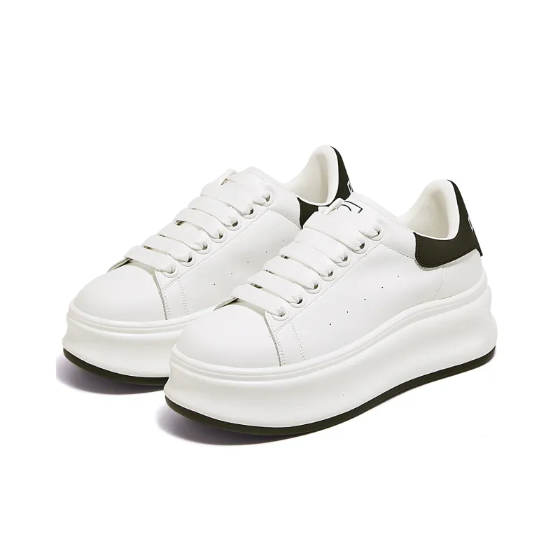 D FUSE SCANDINAVIA White Sneakers Anti Slip And Wear Resistant Lightweight Low Top Skateboard Shoes Women's-7