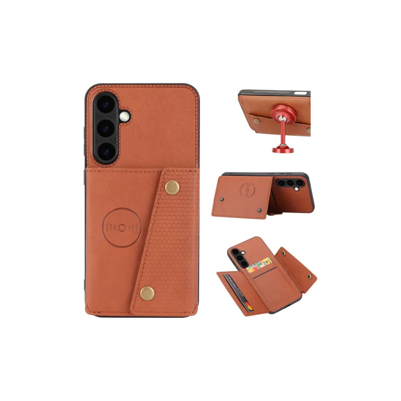 ZHUOJI Double Buckle Card Wallet Material Phone Cases Compatible With Samsung S25/Galaxy S25+/S25 Ultra-3