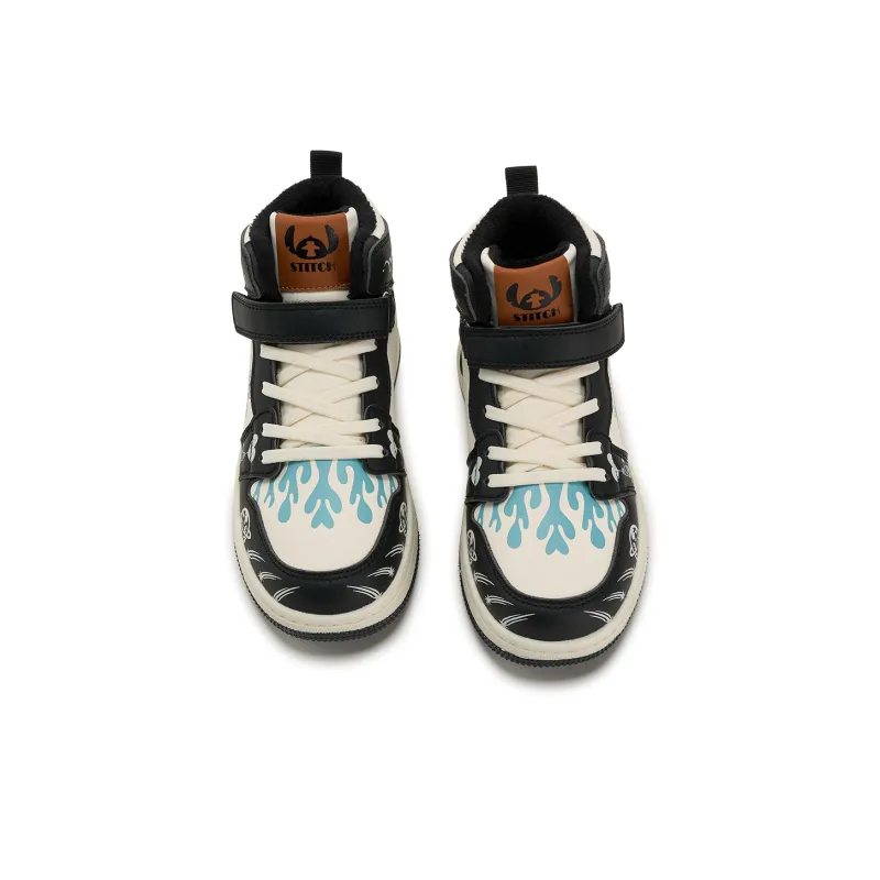 Disney Stitch Series Slip-Resistant Anti-Kick Cushioning Rebound Warm High-Top Kids' Skateboarding Shoes Kids'-17