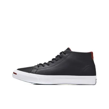 Converse Jack Purcell Slip-Resistant Cushioning Wear-Resistant Mid-Top Skateboard Shoes Unisex Black