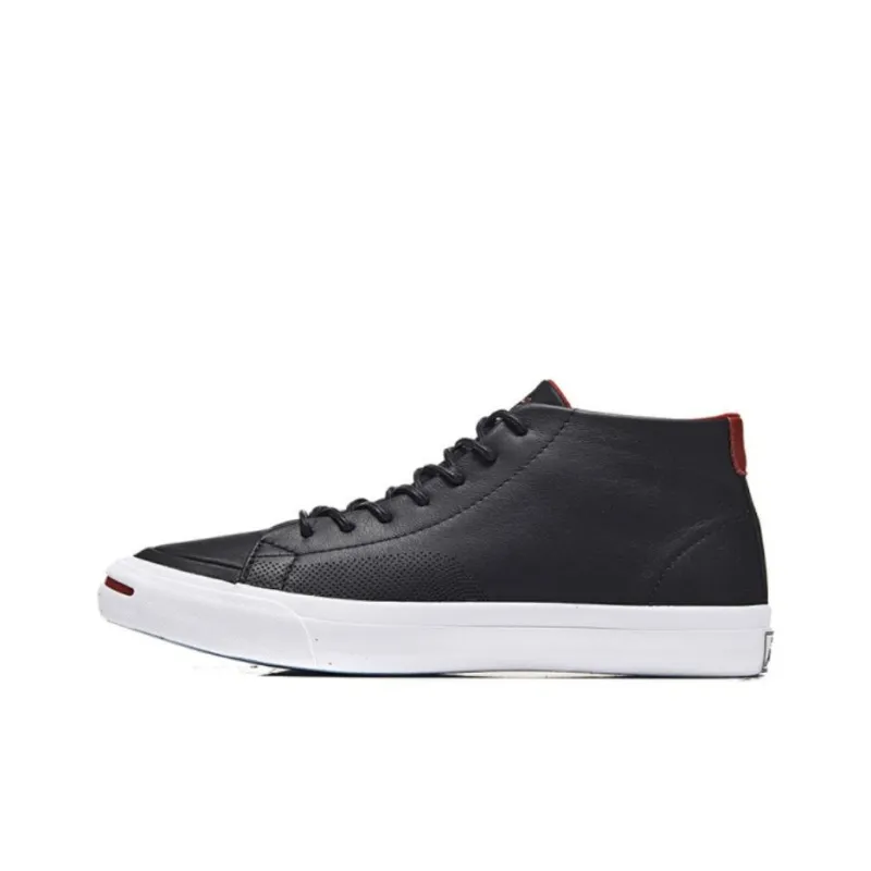 Converse Jack Purcell Slip-Resistant Cushioning Wear-Resistant Mid-Top Skateboard Shoes Unisex Black-0