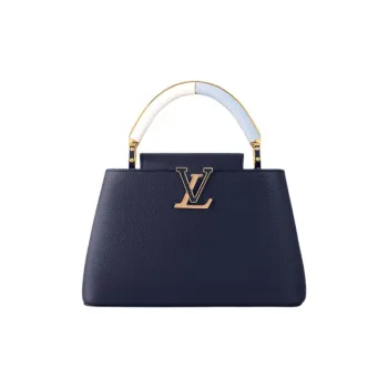 LOUIS VUITTON Capucines Taurillon Leather Handbag Small Size Women's Marine Blue