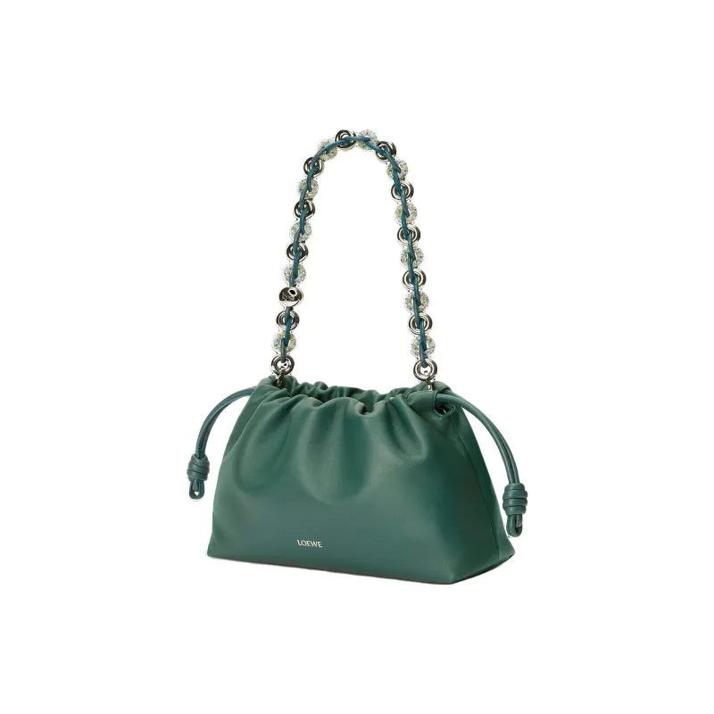 LOEWE Suna Fujita Collaboration Flamenco Nappa Sheepskin Leather Clutch Medium Size Women's Vetiver-2