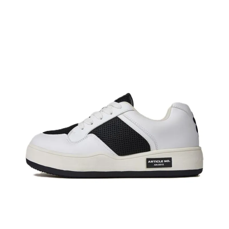 ARTICLE NO. American Burger Collection Anti Slip Wear Resistant Low Top Skateboard Shoes Unisex White Black-0