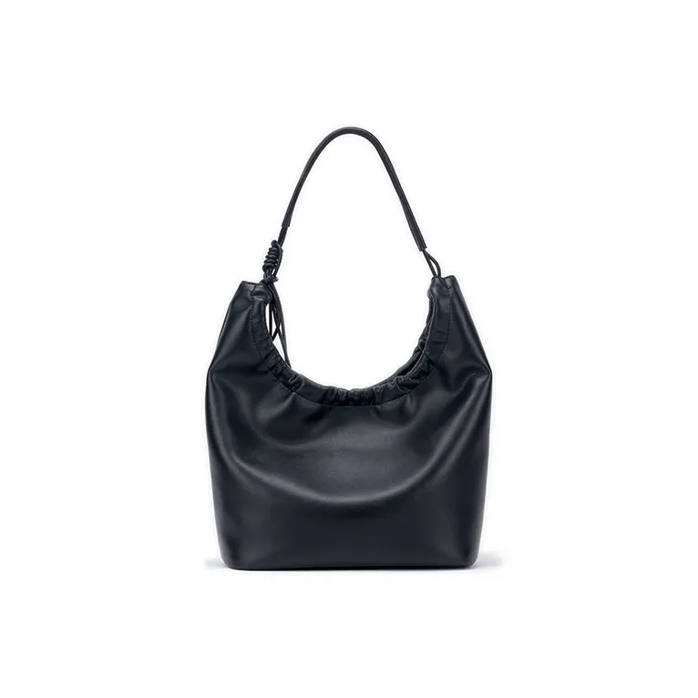 HXXXXS Cow Leather Shoulder Bag, Handbag Regular Women's Black-2