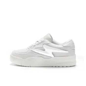 EGOWILL Coverage Anti Slip And Wear Resistant Lightweight Height Increasing Low Top Skateboard Shoes Unisex White