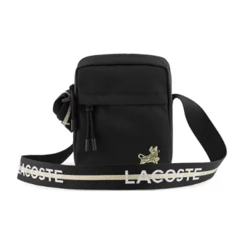 LACOSTE Fabric Shoulder Bag, Crossbody Bag Men's Black