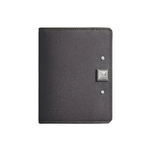 HERMES Medor Madame Calfskin Card Holder Women's H0 Misty Gray