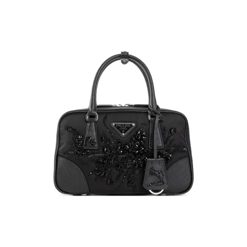 prada galleria Nylon Shoulder Bag, Crossbody Bag, Handbag Women's Black