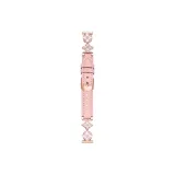 Rose Gold & Pink-Four-Leaf Clover Metal with Leather Strap