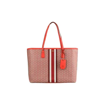TORY BURCH Gemini Link Coated Canvas Tote Bag Shopping Bag Handbag Shoulder Bag Women's Red