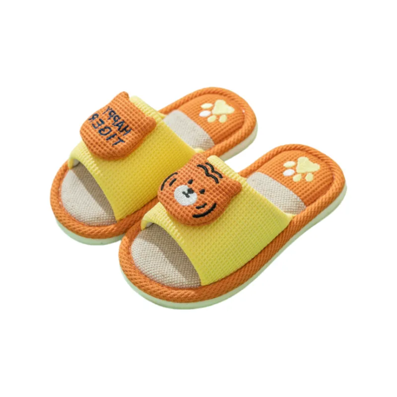 Yalu Parent Child Slippers Home Indoor Linen Slippers For Adults And Kids, Preschool Cartoon Dinosaur Slippers-8