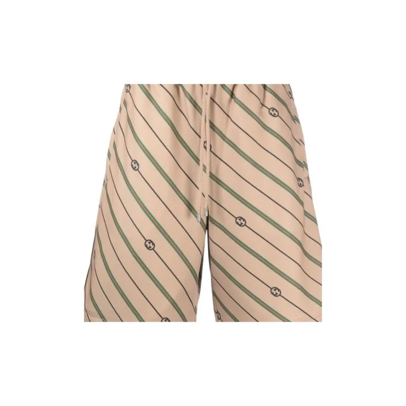 GUCCI Twill Gg Stripe Shorts-4