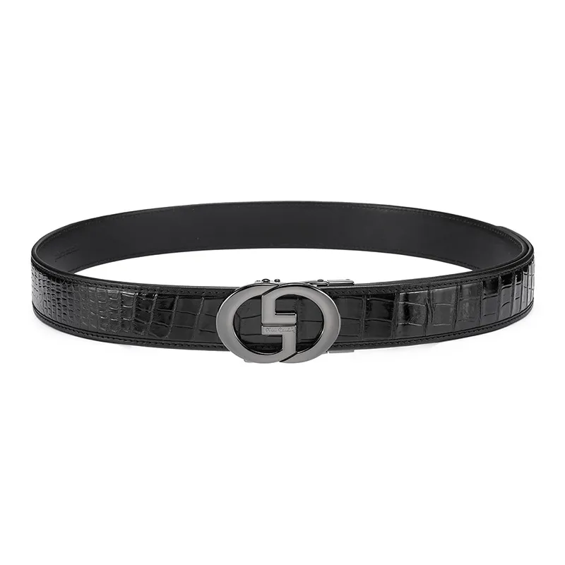 PIERRE CARDIN Cultivated Crocodile Leather Belts Men's 3.6cm-2