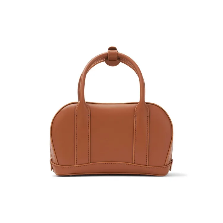 HXXXXS Cow Leather Handbag Women's Caramel Black-2