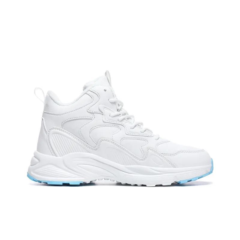 BTE Cushioned Slip Resistant Warm High Top Casual Shoes Unisex Waterfall White-1