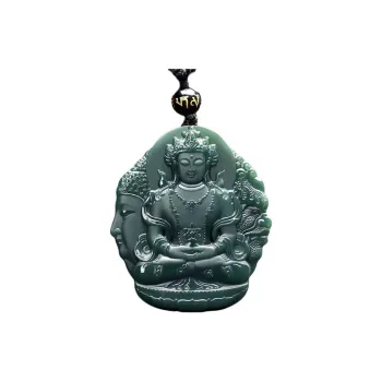 Cuizu Hetian Jade Necklaces Green Jade Men's