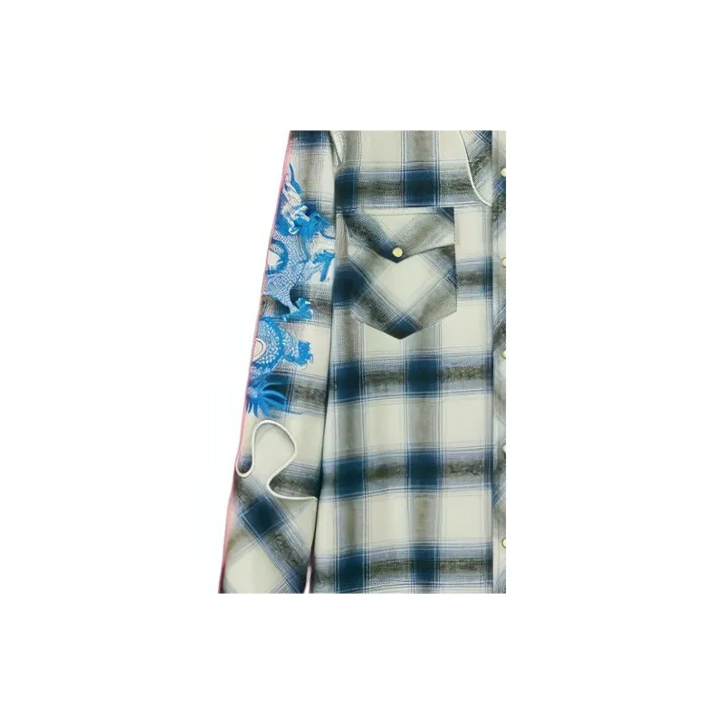 PALACE X GUCCI Embroidered Details Check Shirt-4