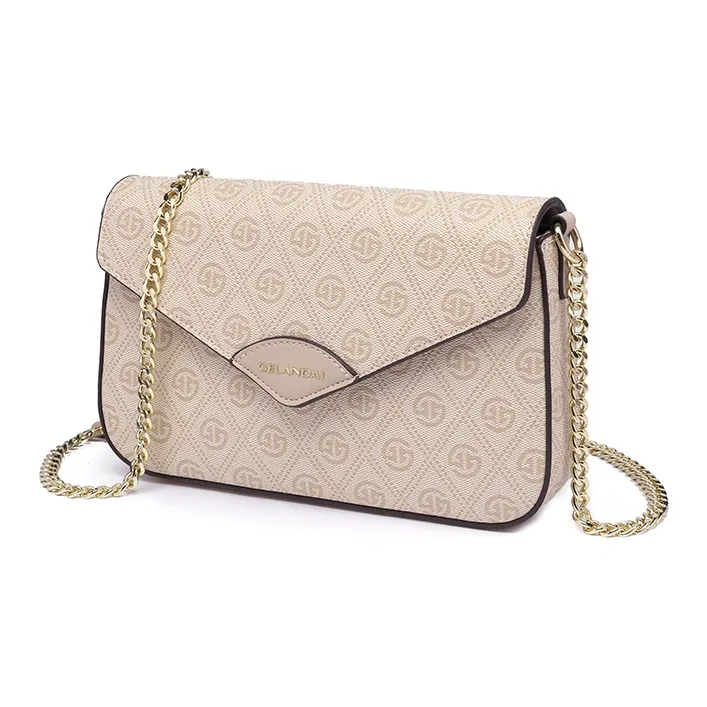 GELANDAI PVC Shoulder Bag, Crossbody Bag, Combo Bag Women's Apricot-0
