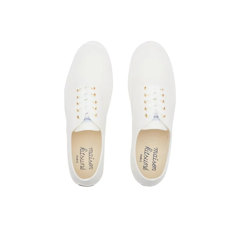 Maison Kitsune Slip-Resistant Low-Top Skateboard Shoes Men's White-4