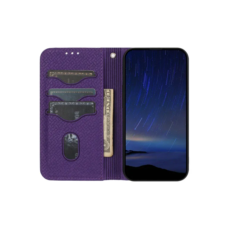 ZHUOJI Leather Material Woven Strong Magnetic Skin Case Phone Case Compatible With Xiaomi 14/Xiaomi 14T Pro-9