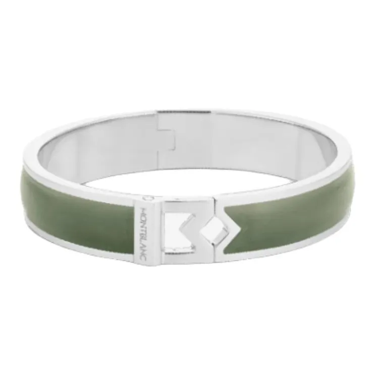 MONTBLANC Leather Steel Wristbands Unisex Green-0