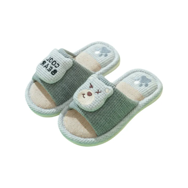 Yalu Parent Child Slippers Home Indoor Linen Slippers For Adults And Kids, Preschool Cartoon Dinosaur Slippers-10