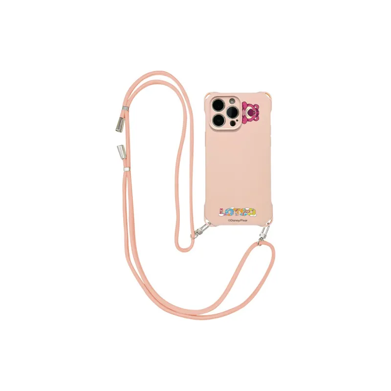 Disney Silicone Material Lotso Cute Crossbody Backpack Phone Cases Compatible With Apple 16 Pro Max/Pro/Plus/15/14/13-14