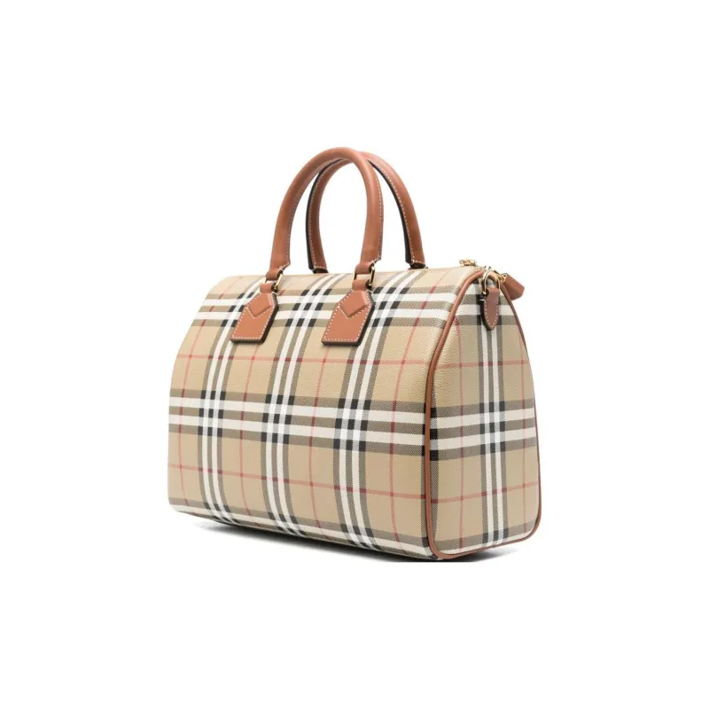 Burberry Calfskin Shoulder Bag, Crossbody Bag, Handbag Women's Beige & Multicolor-1