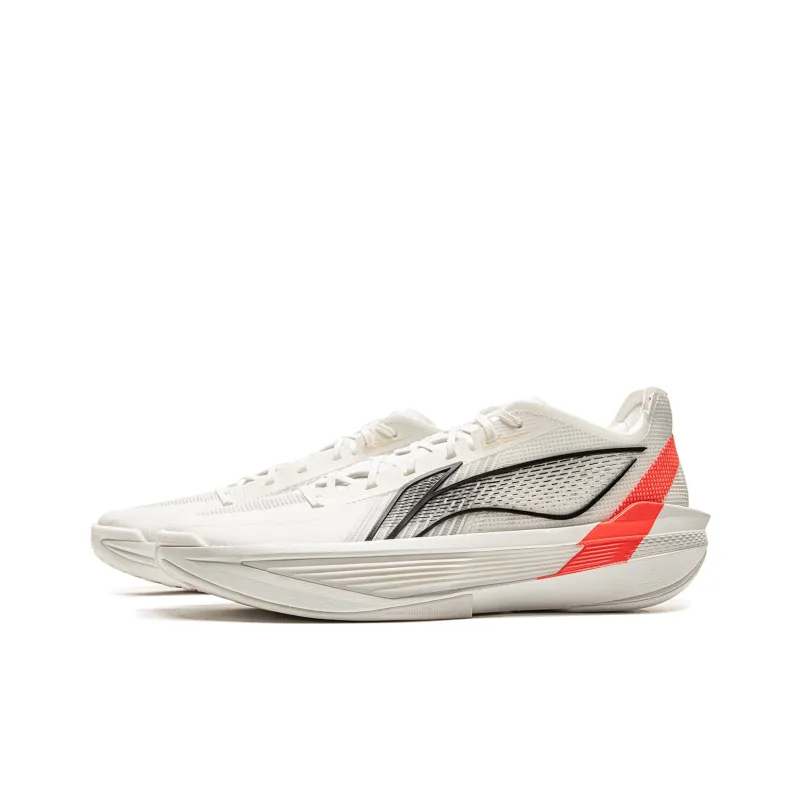 LiNing ULTRALIGHT Cushioning, Slip Resistant, Abrasion Resistant, Rebound Grip Low Top Basketball Shoes Men's White-2