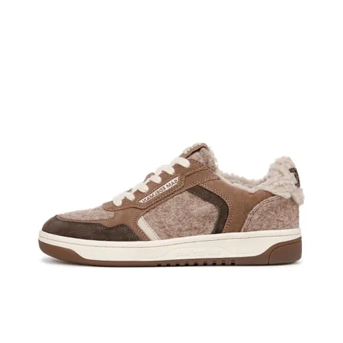 SAM EDELMAN HARPER COZY Abrasion Resistant Low Top Skateboard Shoes Women's Gray Brown