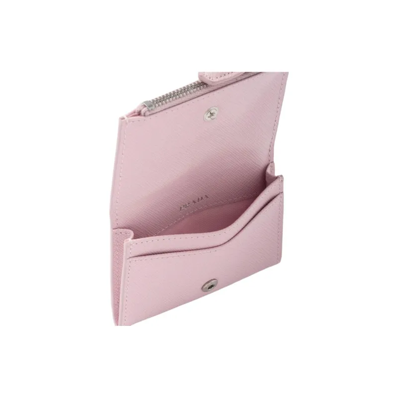 PRADA Saffiano Leather Card Holder Women's Pink-3