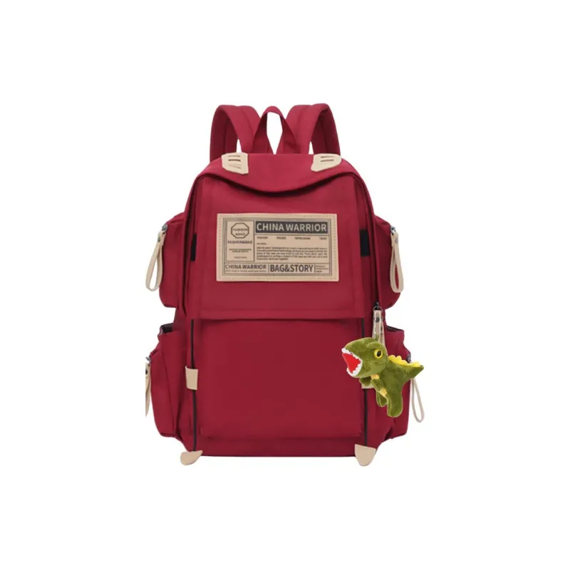 Warrior Nylon Backpack Large Size Unisex Black/White-0